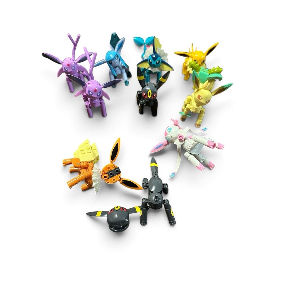 Pokémon Mega Construx Eevee Evolutions Build & Show LOT OF 8 Figures READ
